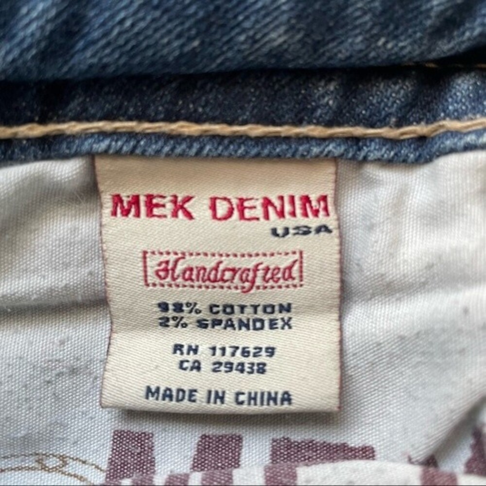 Mek Denim Y2K Back Flap Jean Medium Wash Straight Leg Size 28 | 6 Grunge 2000s - Picture 9 of 12